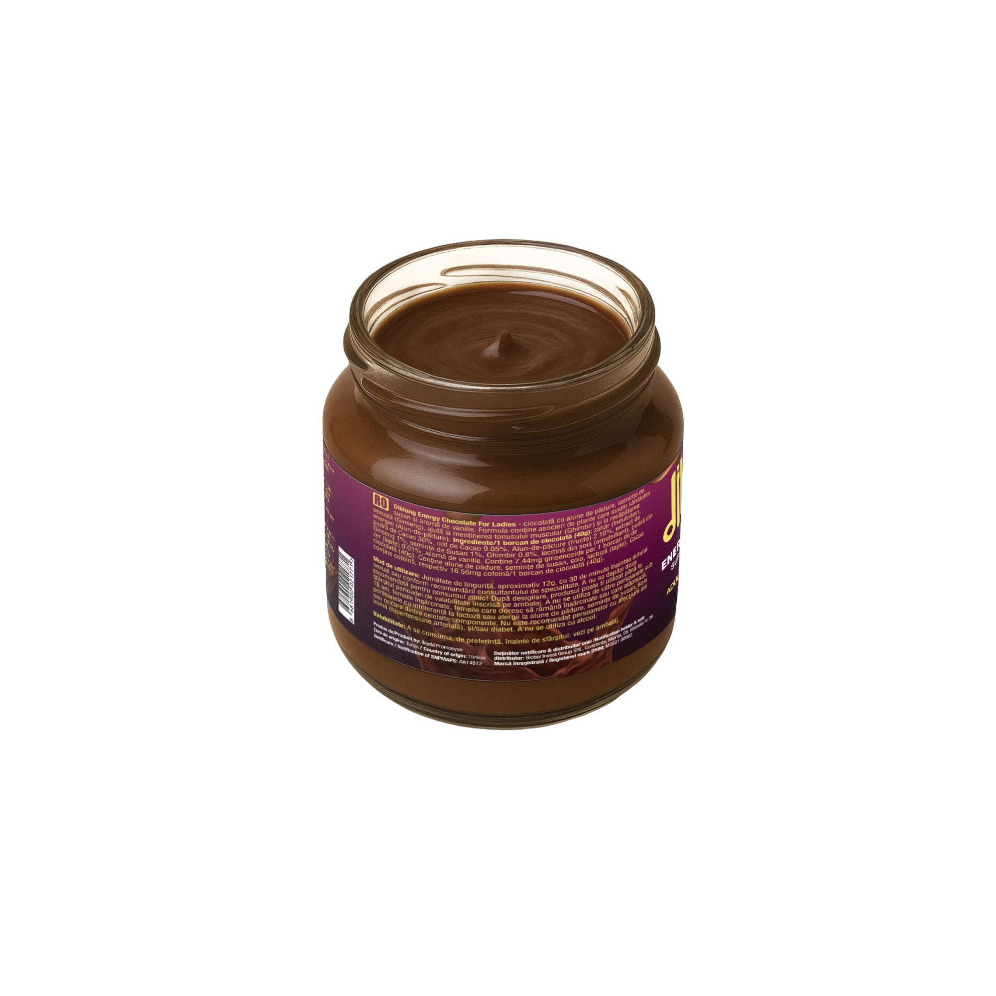 Ciocolată tartinabilă afrodisiac premium concentrat DIBLONG ENERGY CHOCOLATE for LADY, pentru orgasm intens si cresterea libidoului femeilor, 40g