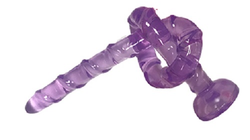 Dildo Anal cu Ventuza Spirala Mov 47 cm Mokko Toys