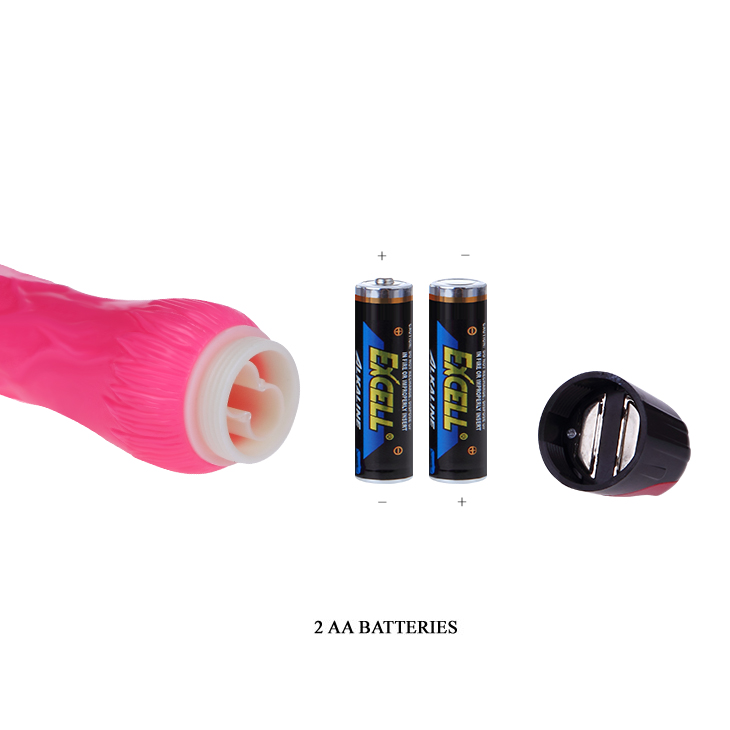 Vibrator Jelly Realist, Multispeed, TPR, Roz, 24 cm