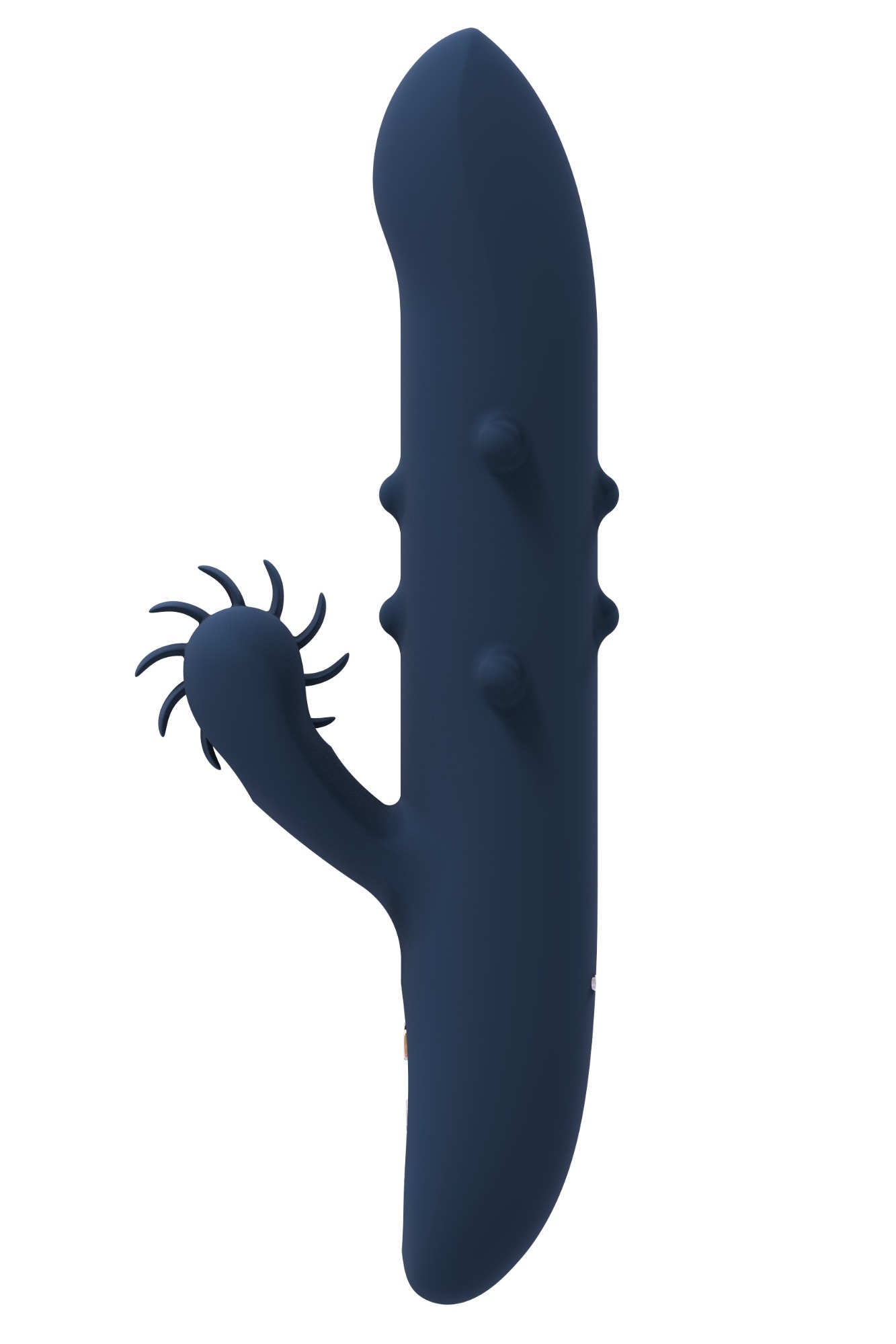 Vibrator Athena Goddess Collection, 10 Moduri Stimulatoare, Silicon, USB, Albastru Inchis, 23 cm