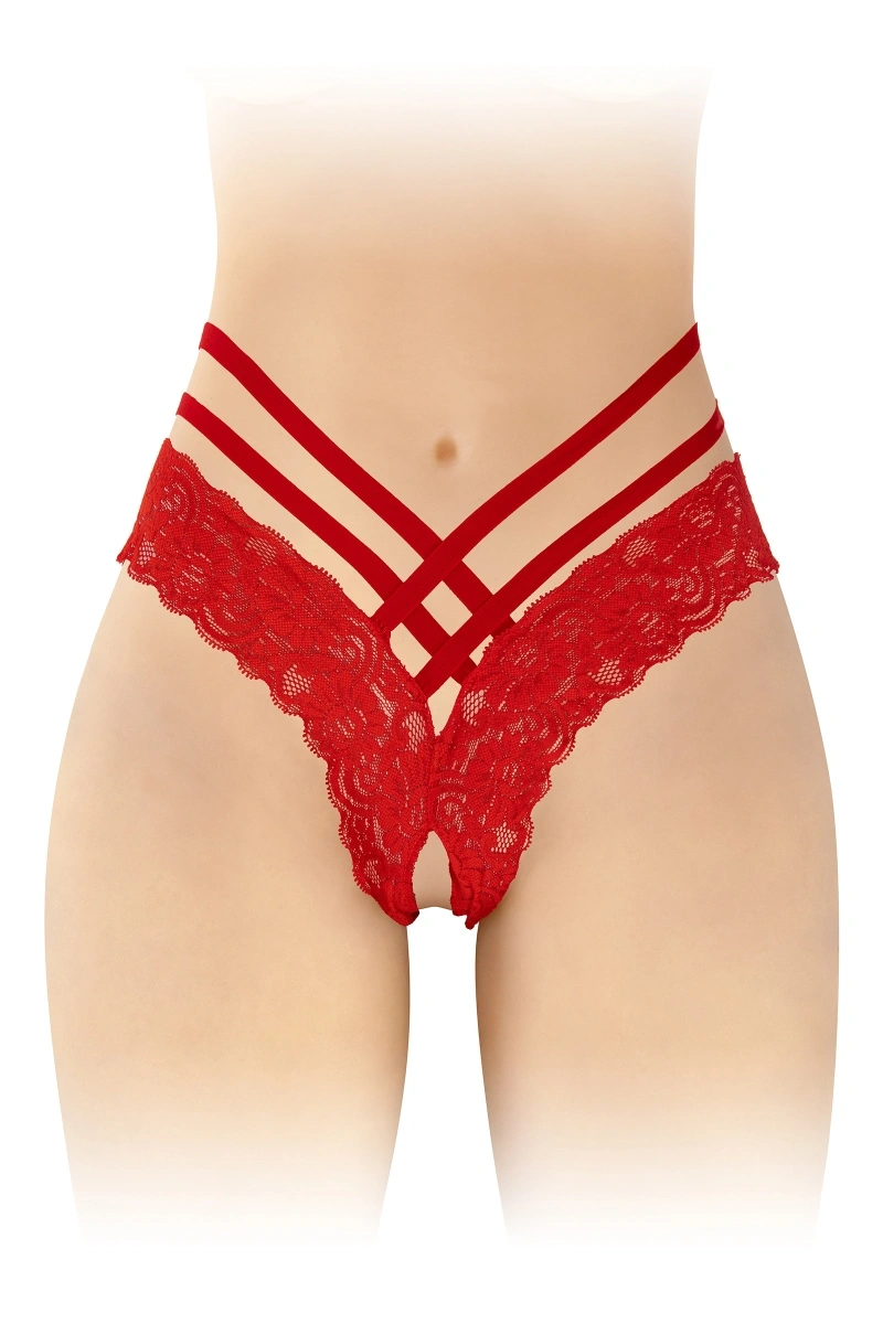 Bikini Crotchless Anne, Rosu, S-L