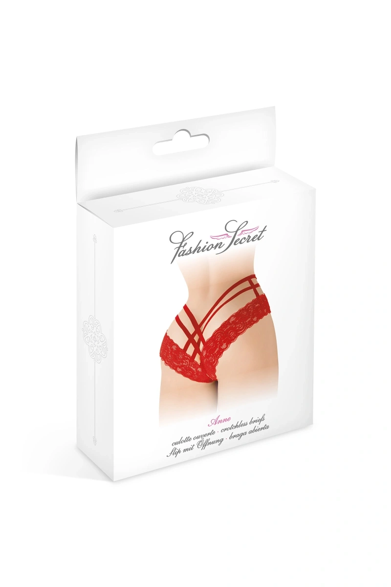 Bikini Crotchless Anne, Rosu, S-L