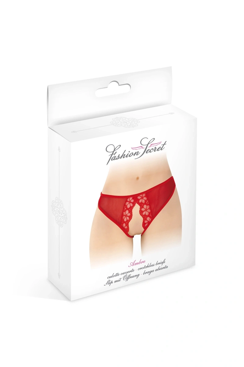Bikini Crotchless Ambre, Rosu, S-L