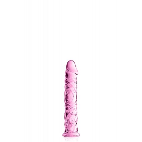 Dildo Realist Glossy din Sticla Ultra Rezistenta, Roz, 16.5 cm