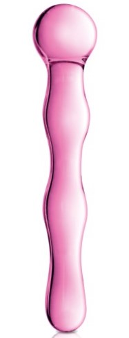 Dildo Glossy No 10, Sticla Ultra Rezistenta, Roz, 17 cm