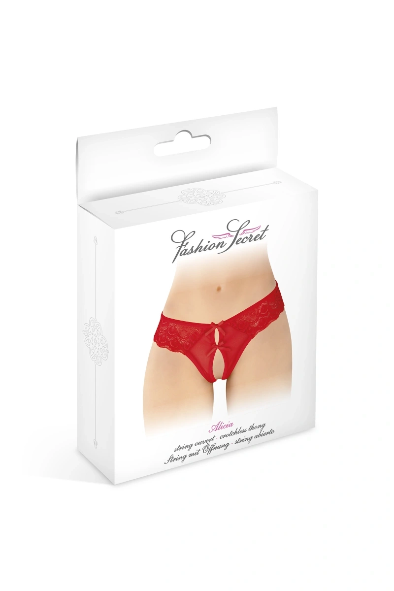 Bikini Crotchless Alicia, Rosu, S-L