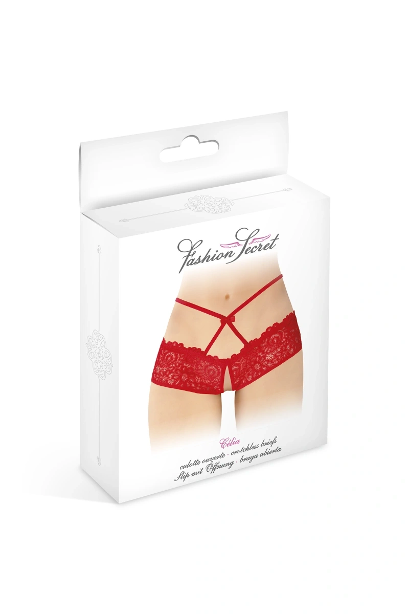 Bikini Crotchless Celia, Rosu, S-L
