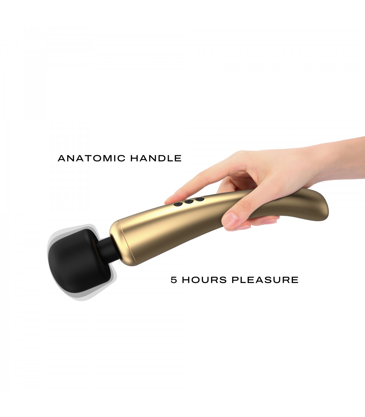 Vibrator Masaj Megawand, 20 Moduri Vibratii, 8 Viteze, Silicon, USB, Auriu/Negru, 29.5 cm