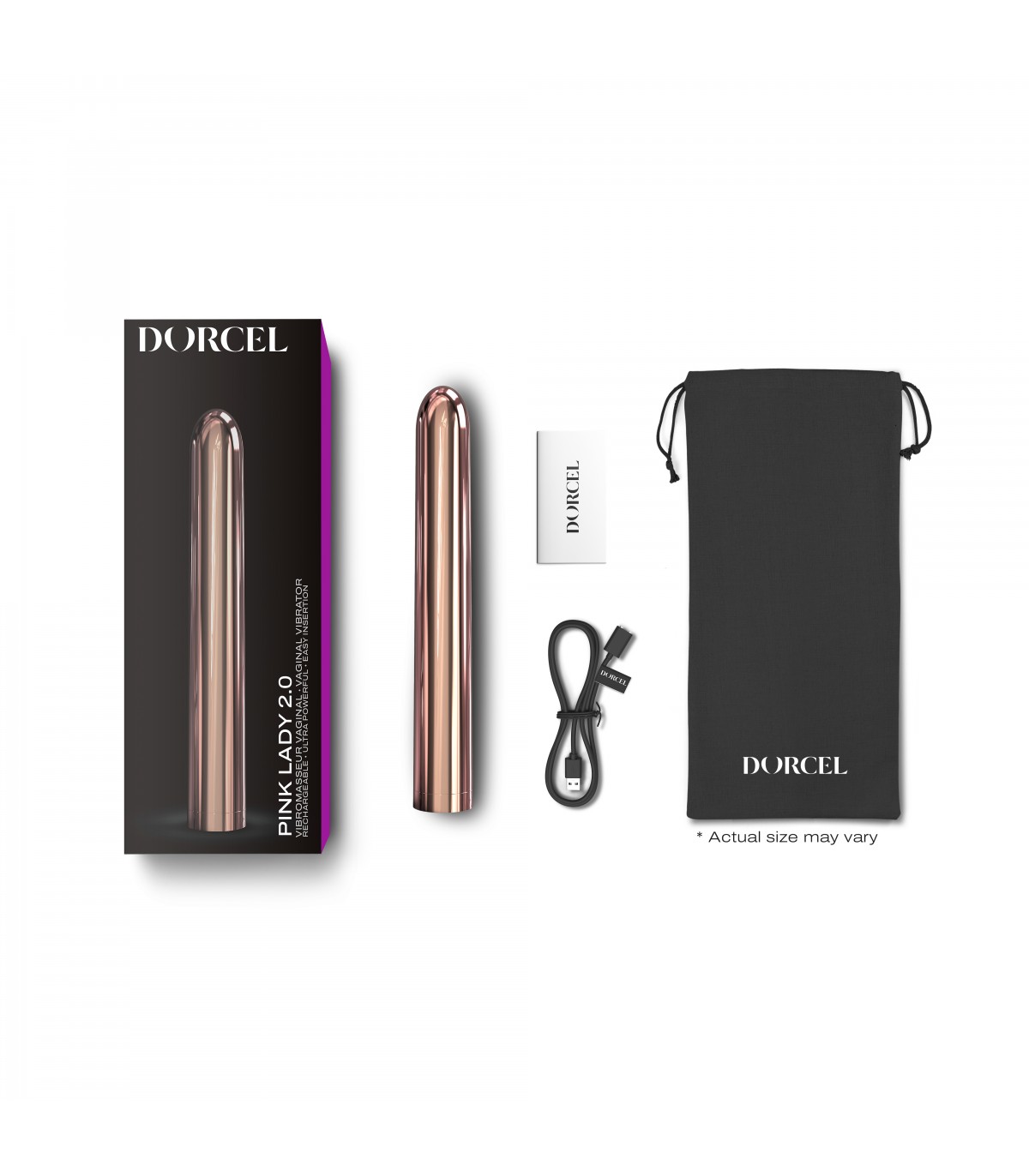 Vibrator Pink Lady 2.0, 10 Moduri Vibratii, ABS, USB, Rose Gold, 19 cm