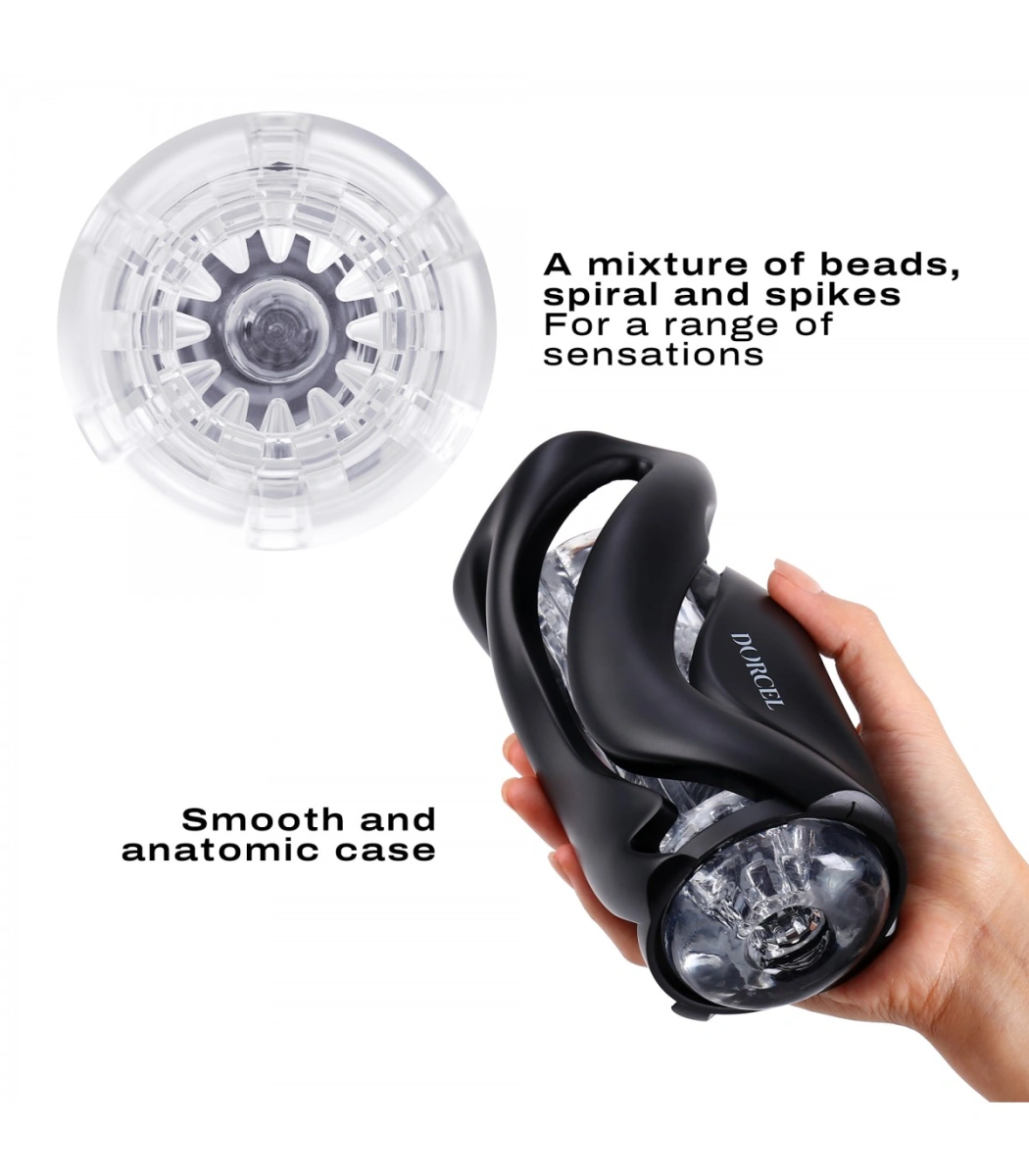 Masturbator Deep Blow, TPE, Negru, 20 cm