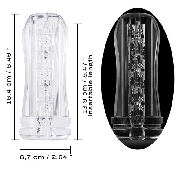 Masturbator Deep Blow Extrem, TPE, Transparent, 16.4 cm