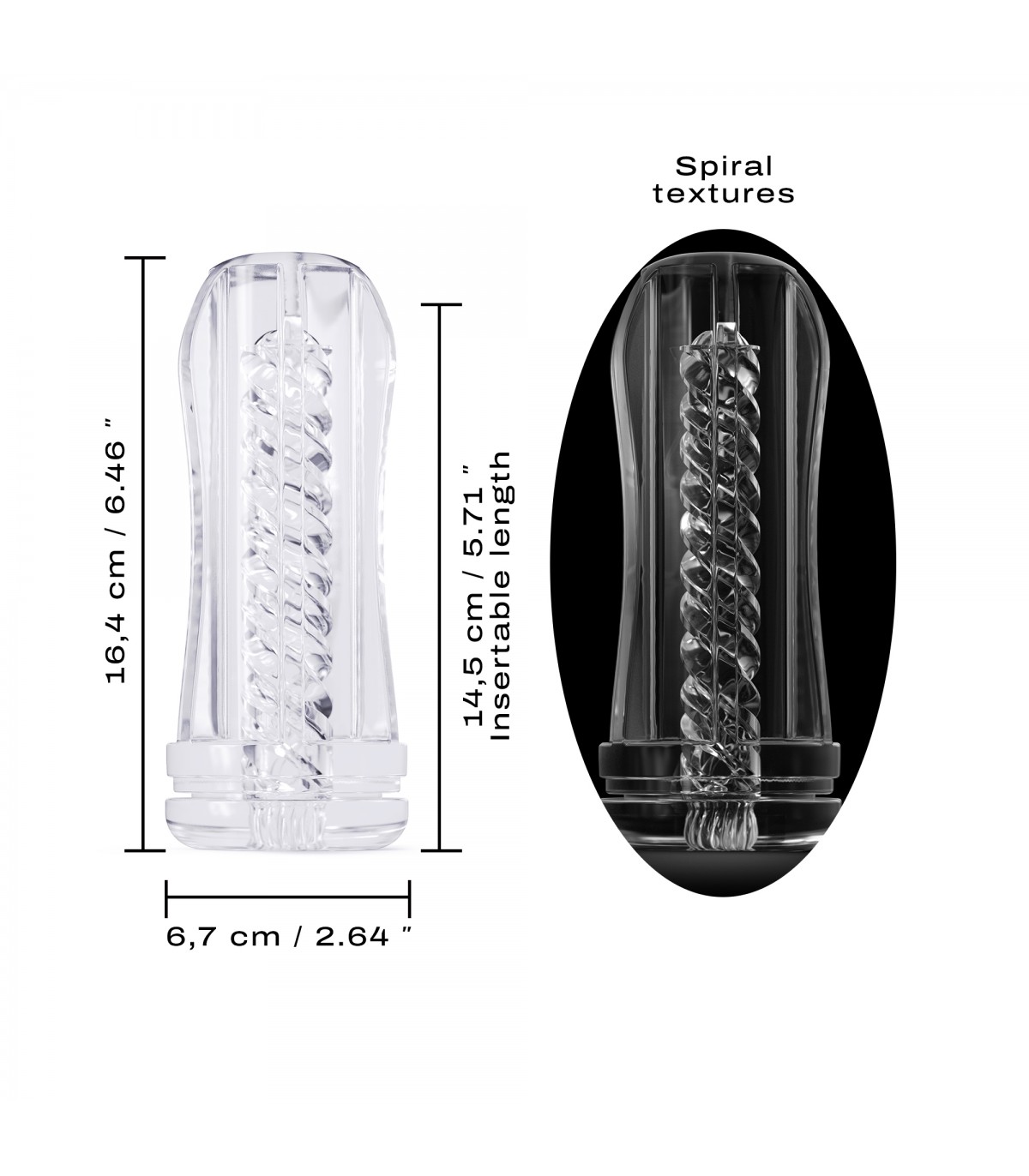 Masturbator Deep Blow Tornado, TPE, Transparent, 16.4 cm