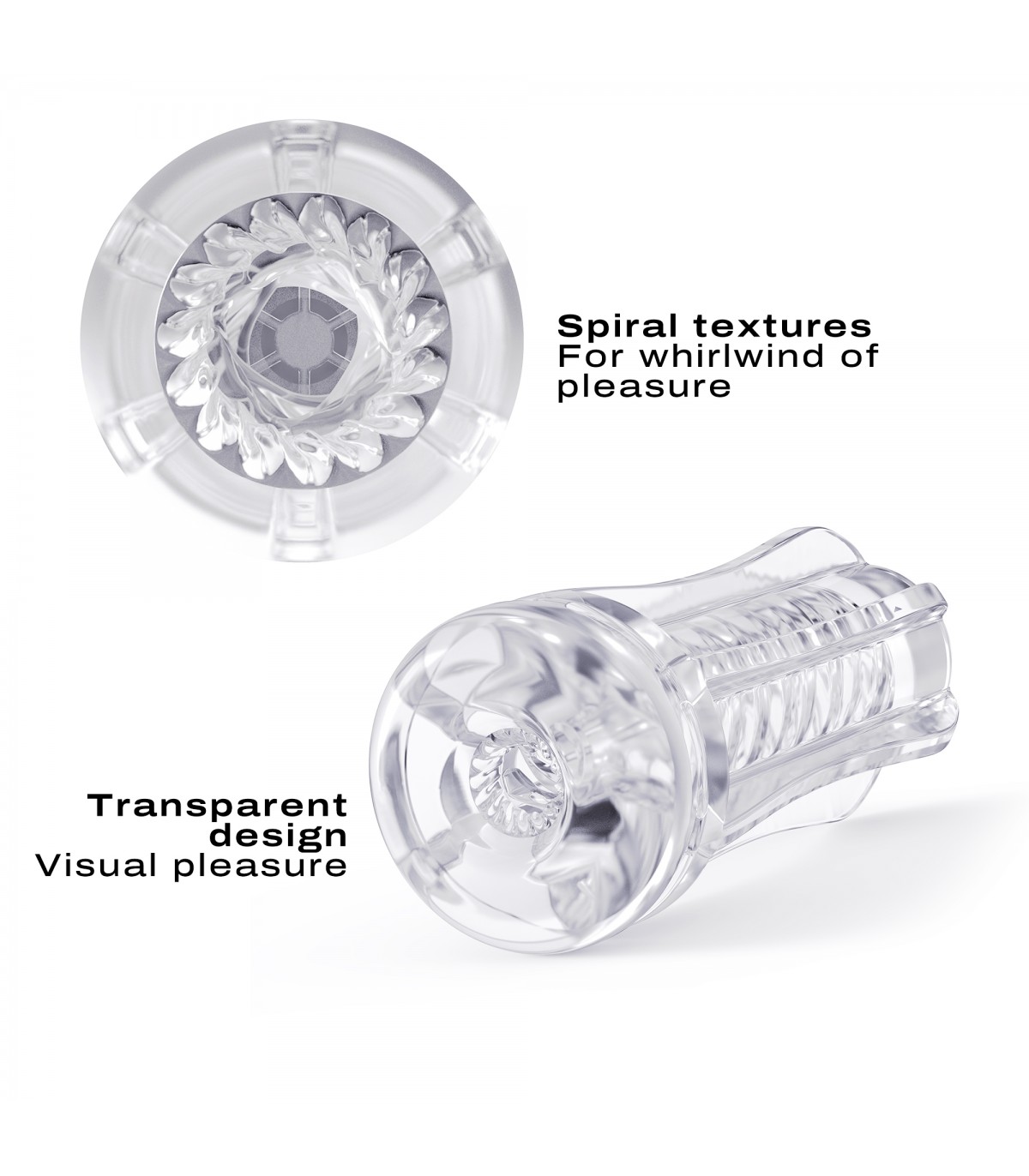 Masturbator Deep Blow Tornado, TPE, Transparent, 16.4 cm