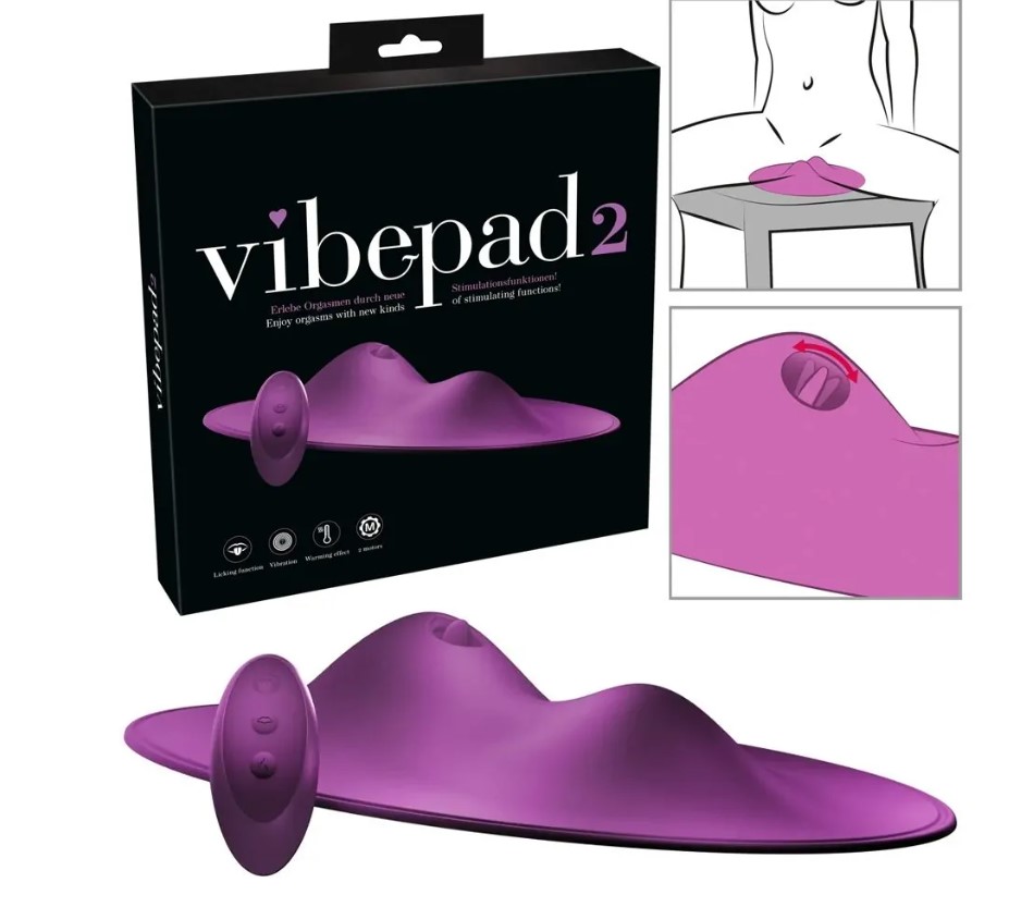 Stimulator Vibepad2 Licking Remote Control, 7 Moduri Vibratii, Incalzire, Silicon, USB, Mov