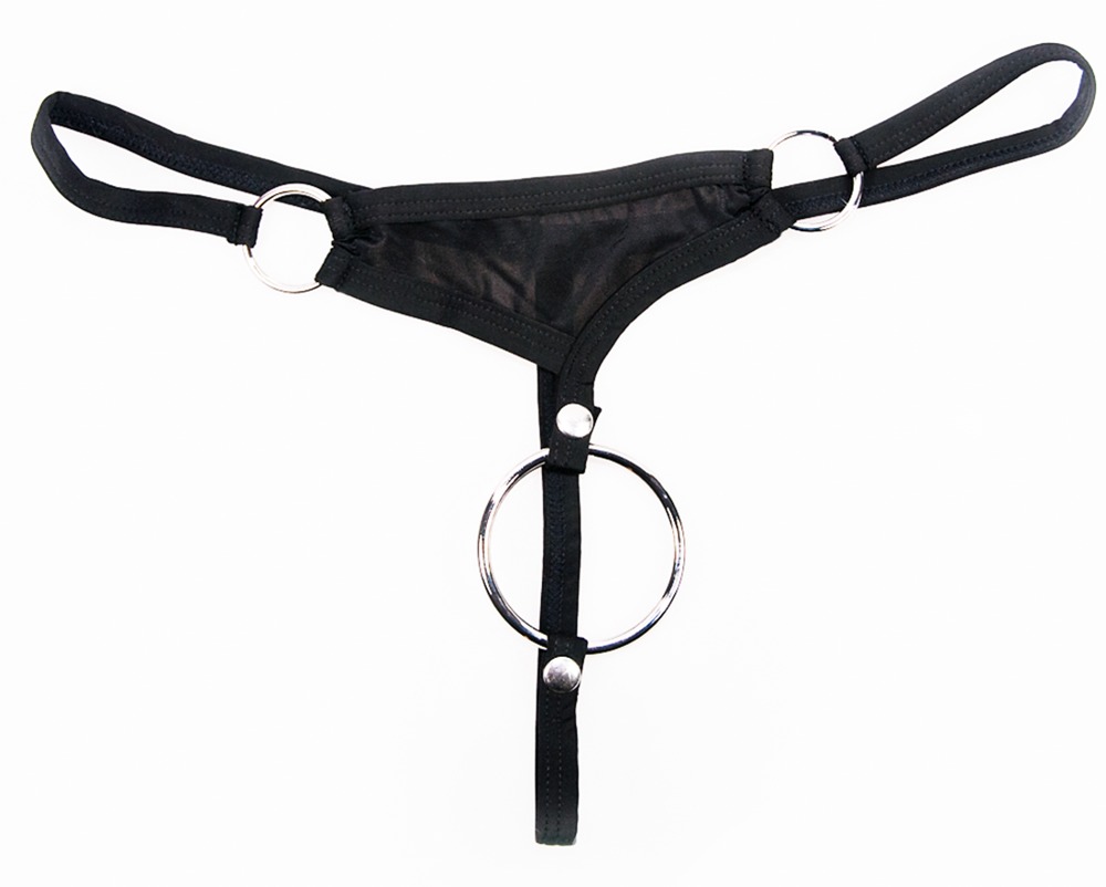 Bikini cu Inel de Penis, Negru, M