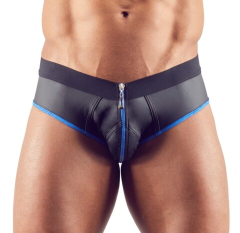 Bikini Jock cu Fermoar, Negru/Albastru, M