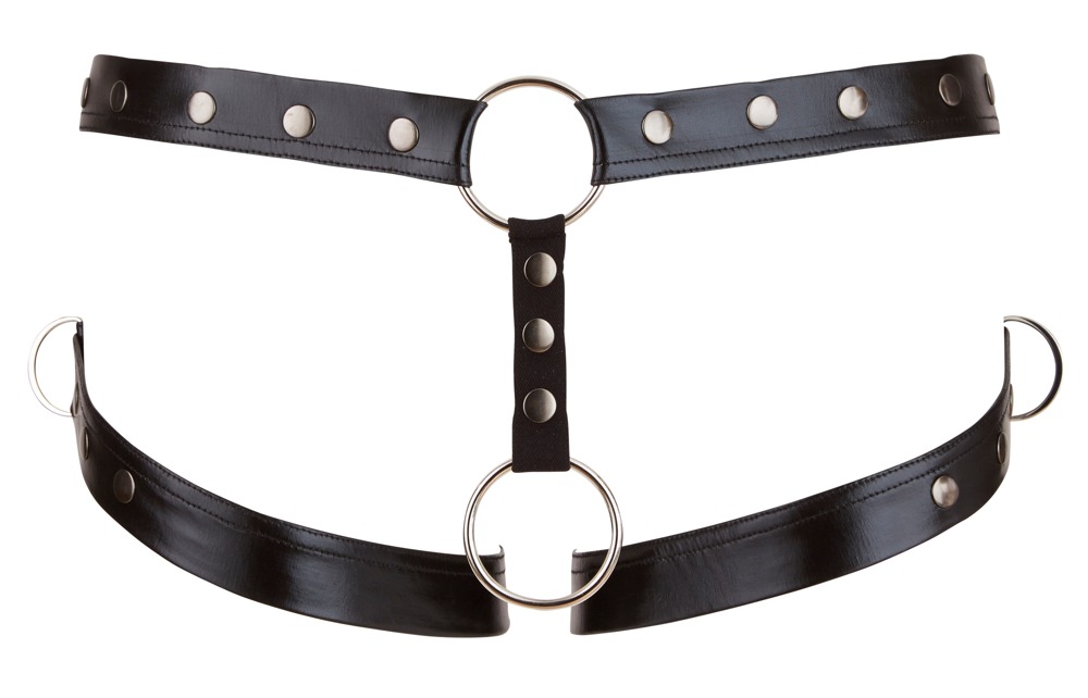 Harness cu Inel de Penis, Negru, M/L