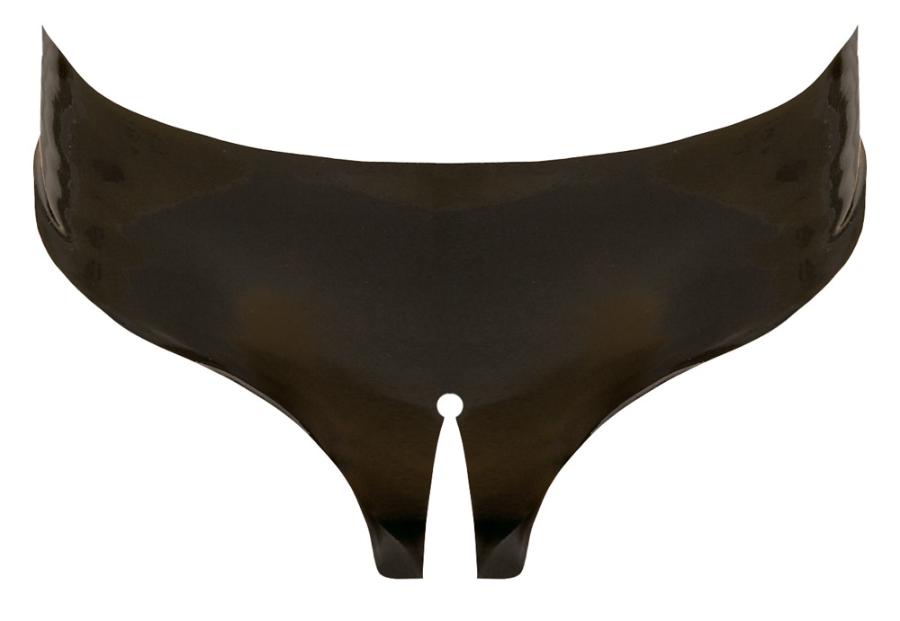 Bikini Crotchless, Latex, Negru, S-L