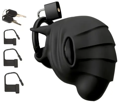 Cusca de Castitate Black Velvet, Silicon, Negru