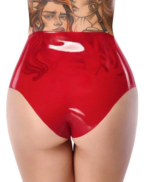 Bikini cu Dildo, Latex, Rosu, S