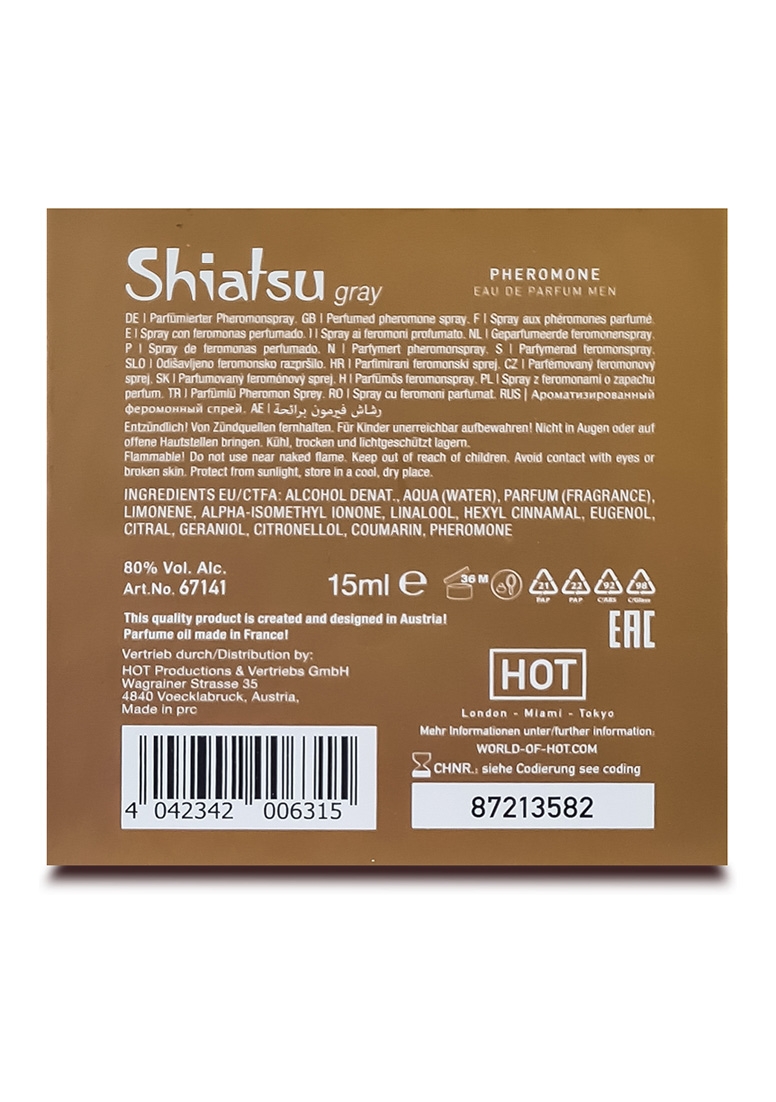 Parfum cu Feromoni pentru Barbati SHIATSU Grey 15 ml