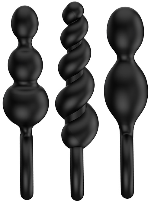 Set 3 Dopuri Anale Satisfyer Silicone Black