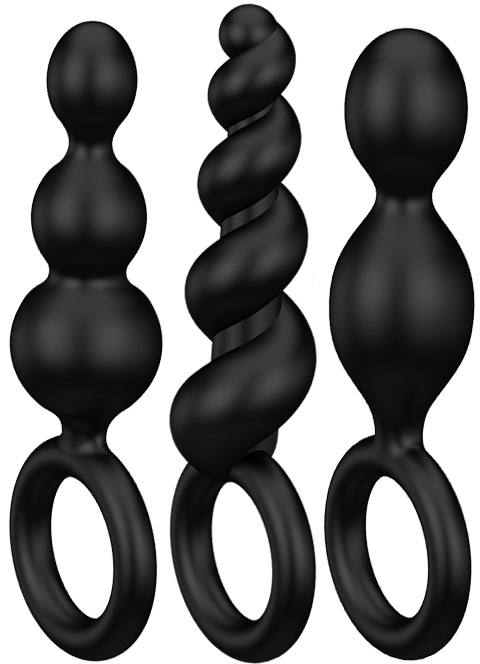 Set 3 Dopuri Anale Satisfyer Silicone Black