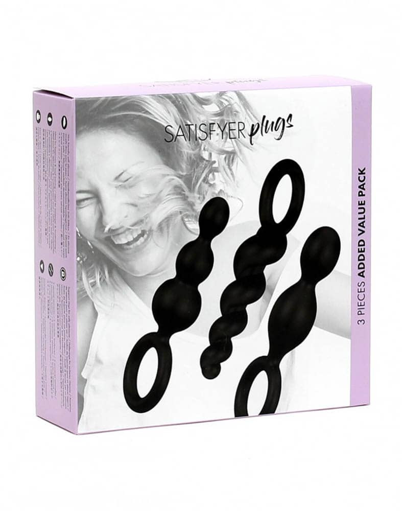 Set 3 Dopuri Anale Satisfyer Silicone Black