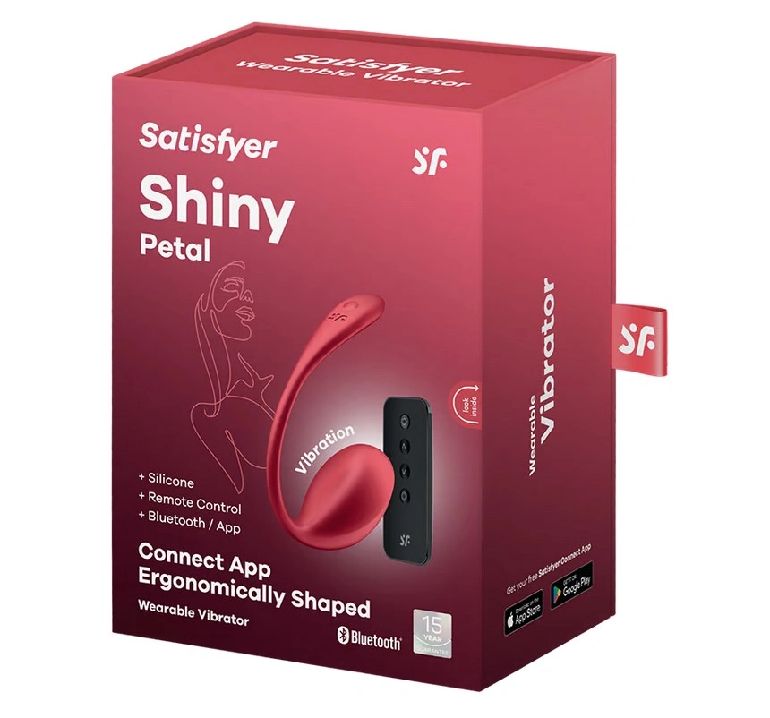 Ou Vibrator Shiny Petal Satisfyer Free App, Silicon, Rosu