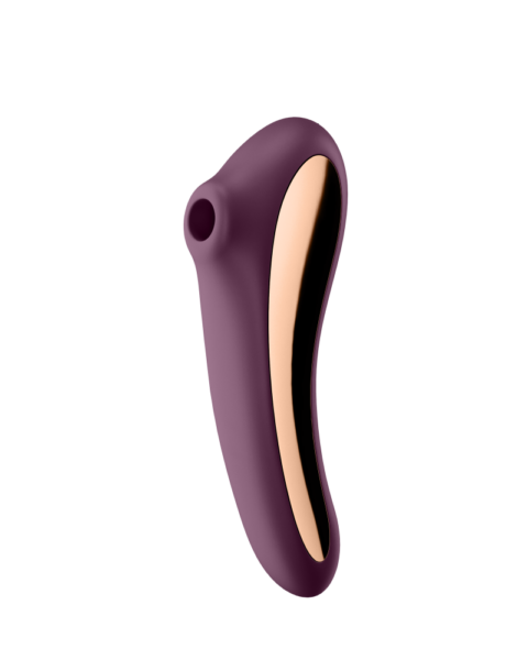 Stimulator Dual Kiss Air Pulse+Vibrator Silicon USB Red Wine