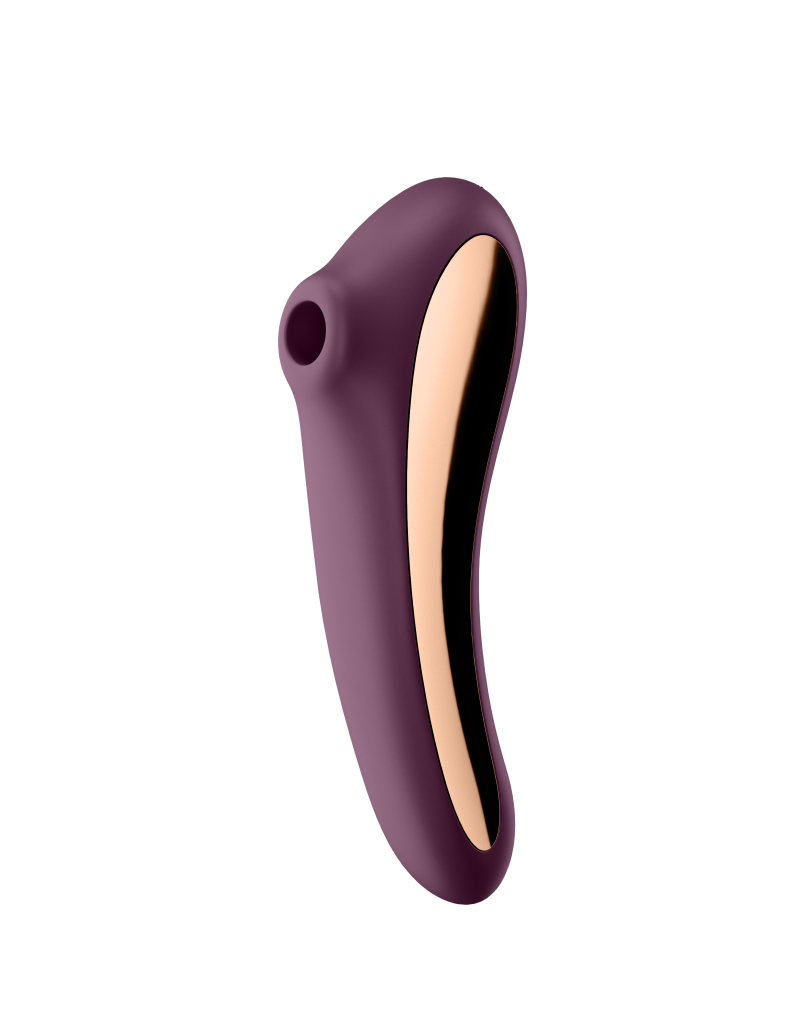 Stimulator Dual Kiss Air Pulse+Vibrator Silicon USB Red Wine