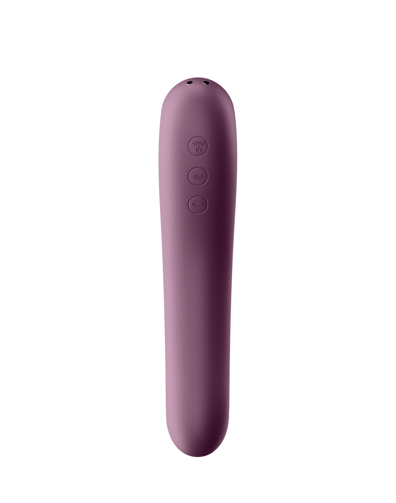 Stimulator Dual Kiss Air Pulse+Vibrator Silicon USB Red Wine