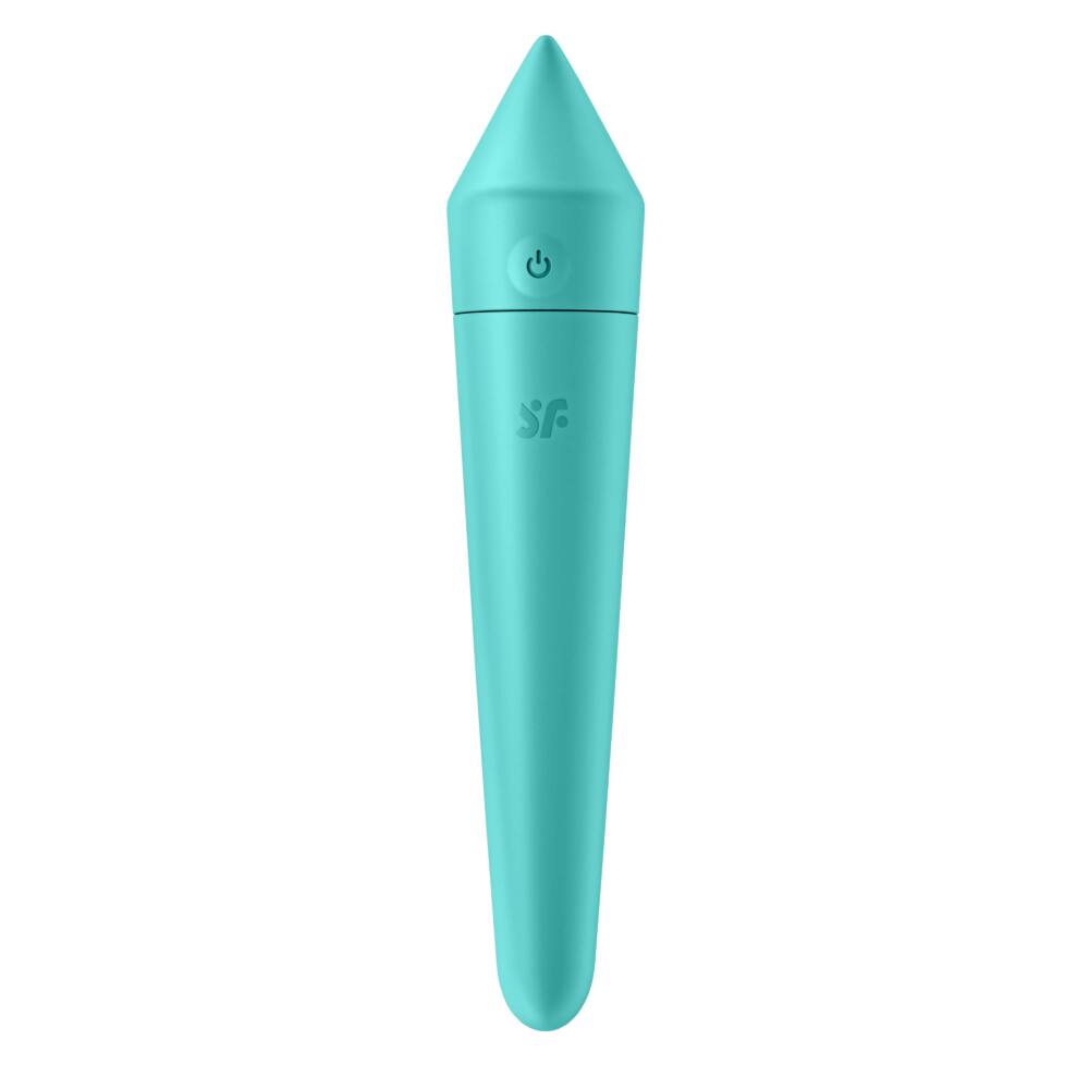 Vibrator Ultra Power Bullet 8 Silicon 12 Moduri Vibratii USB Turquoise Free App