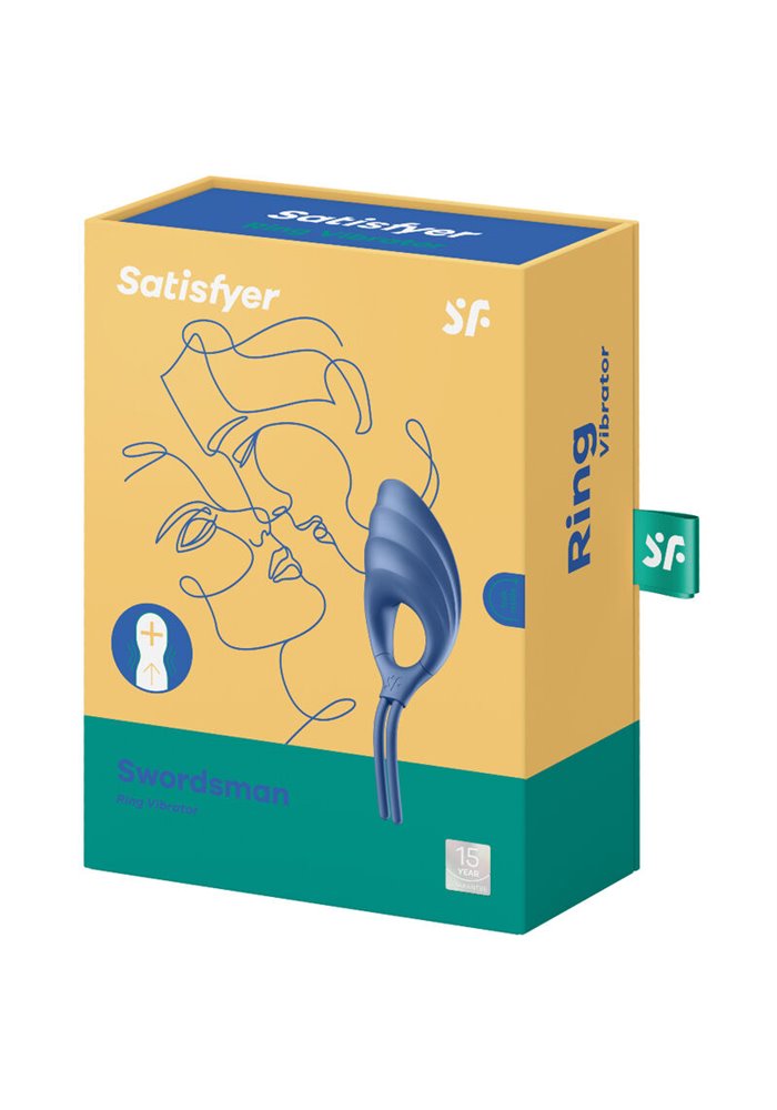 Inel de Penis Swordsman 12 Moduri Vibratii Silicon Albastru USB