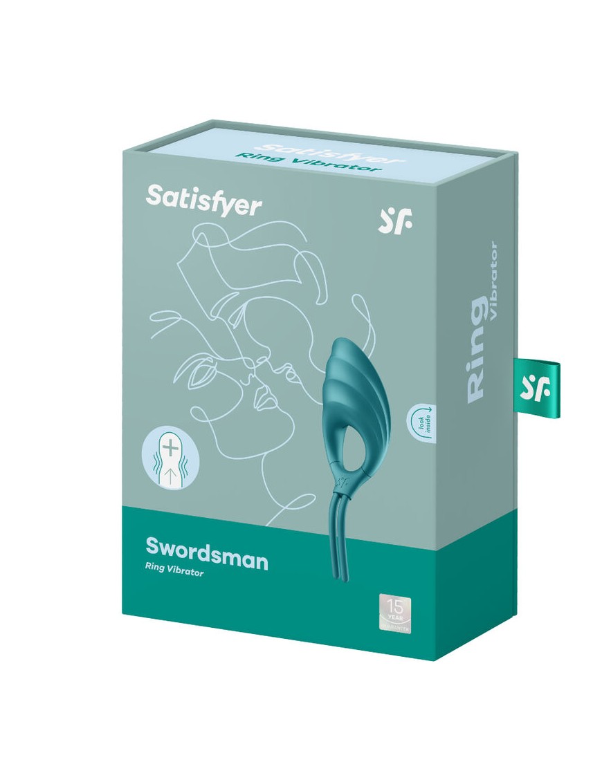 Inel de Penis Swordsman 12 Moduri Vibratii Silicon Verde USB