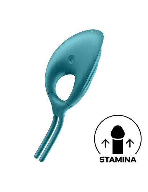 Inel de Penis Swordsman 12 Moduri Vibratii Silicon Verde USB