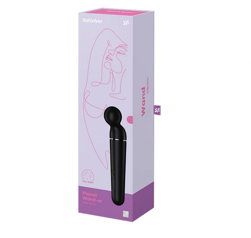 Vibrator Planet Wand-er, 60 Combinatii Stimulatoare, Silicon, USB, Negru