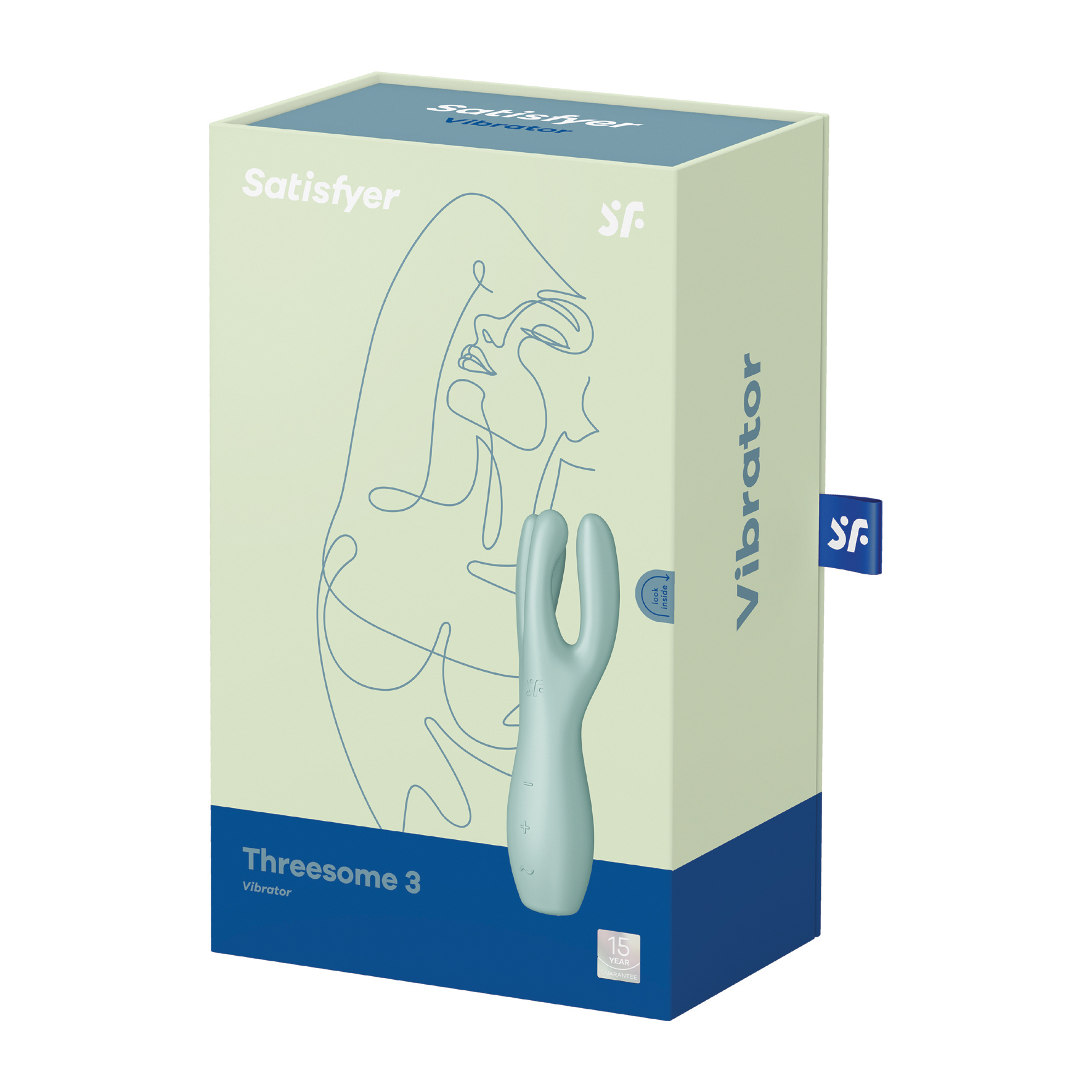 Vibrator Threesome 3 Satisfyer Silicon USB Verde 14 cm