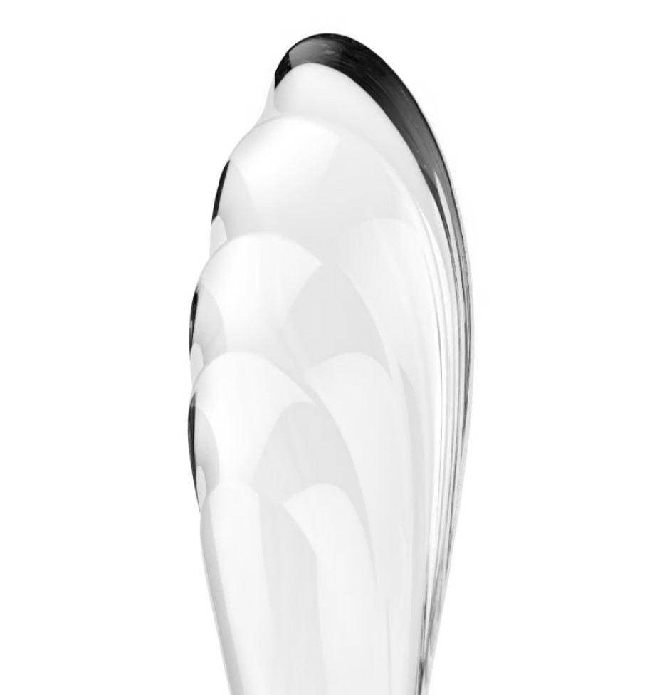 Dildo Dublu Dazzling Crystal 1, Sticla Borosilicata, Transparent, 17.8 cm