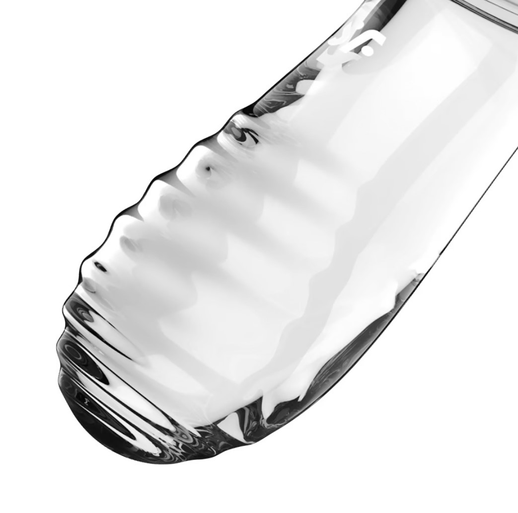 Dildo Dublu Double Crystal, Sticla Borosilicata, Transparent, 19 cm