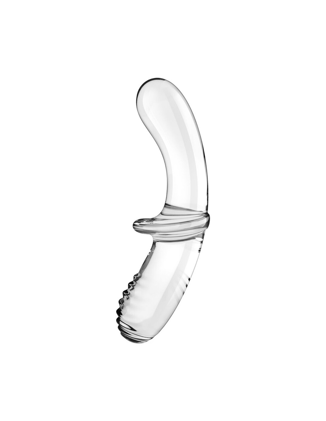 Dildo Dublu Double Crystal, Sticla Borosilicata, Transparent, 19 cm