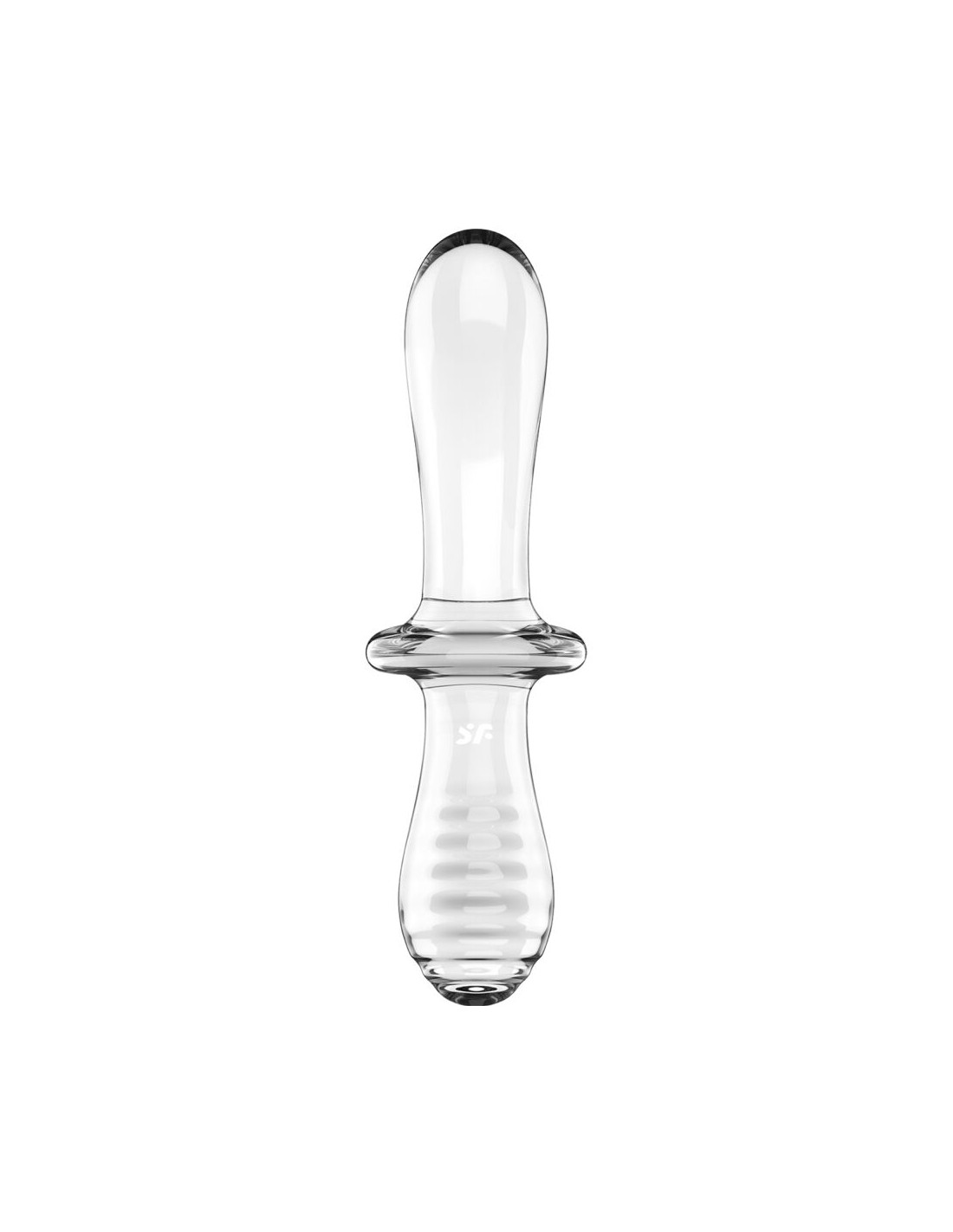 Dildo Dublu Double Crystal, Sticla Borosilicata, Transparent, 19 cm