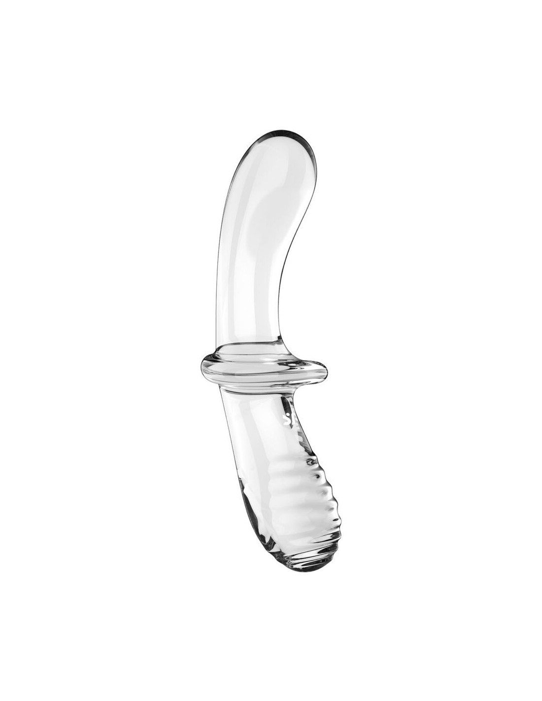 Dildo Dublu Double Crystal, Sticla Borosilicata, Transparent, 19 cm