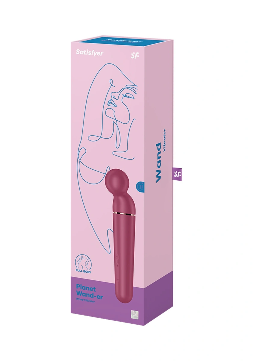 Vibrator Planet Wand-er, 60 Combinatii Stimulatoare, Silicon, USB, Visiniu