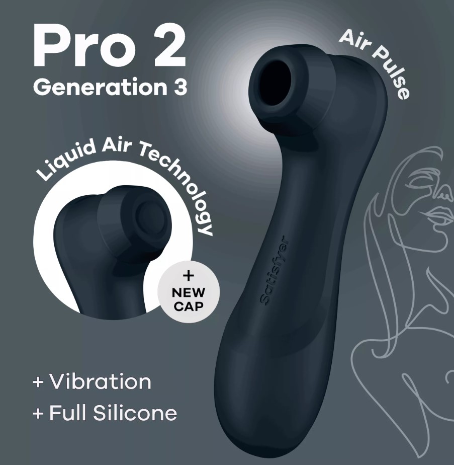 Stimulator Pro 2 Generation 3, 11 Viteze Suctiune, 12 Moduri Vibratii, Silicon, USB, IPX 7, Negru