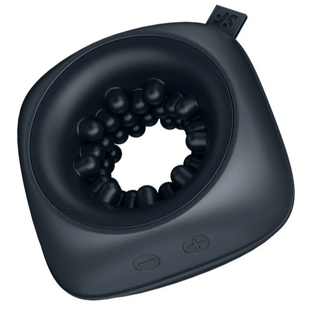 Masturbator Satisfyer Ring Stroker, 12 Moduri Vibratii, Silicon, IPX7, USB, Negru