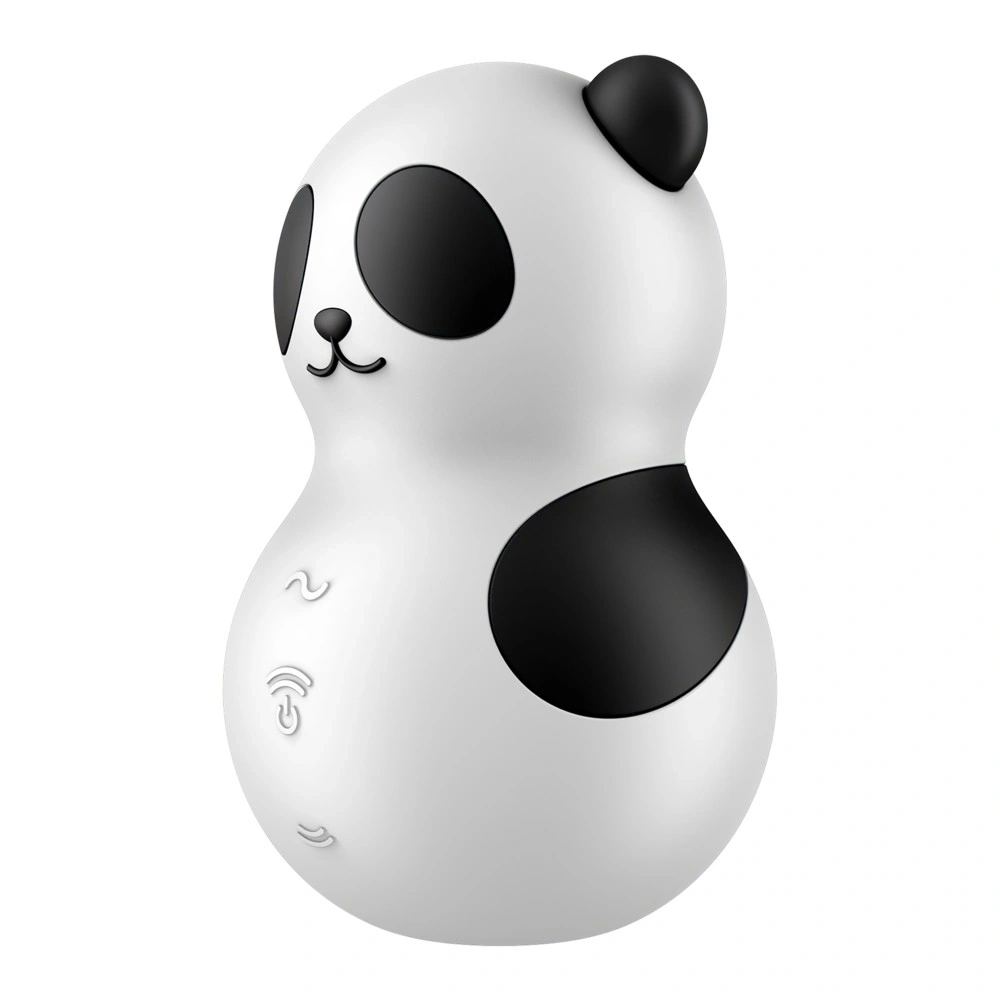 Stimulator Pocket Panda, 11 Intensitati Suctiune, 12 Moduri Vibratii, Silicom, Alb/Negru
