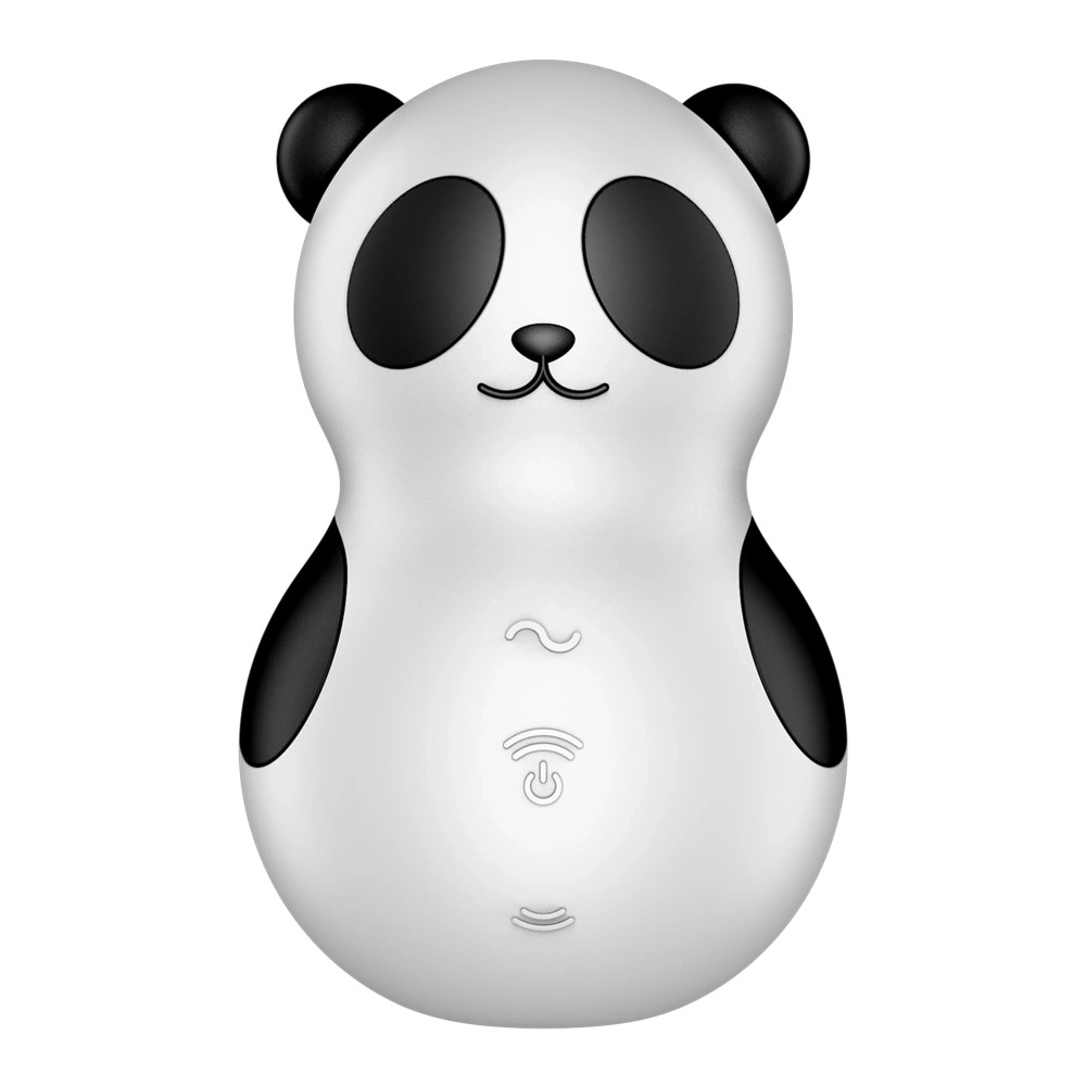 Stimulator Pocket Panda, 11 Intensitati Suctiune, 12 Moduri Vibratii, Silicom, Alb/Negru