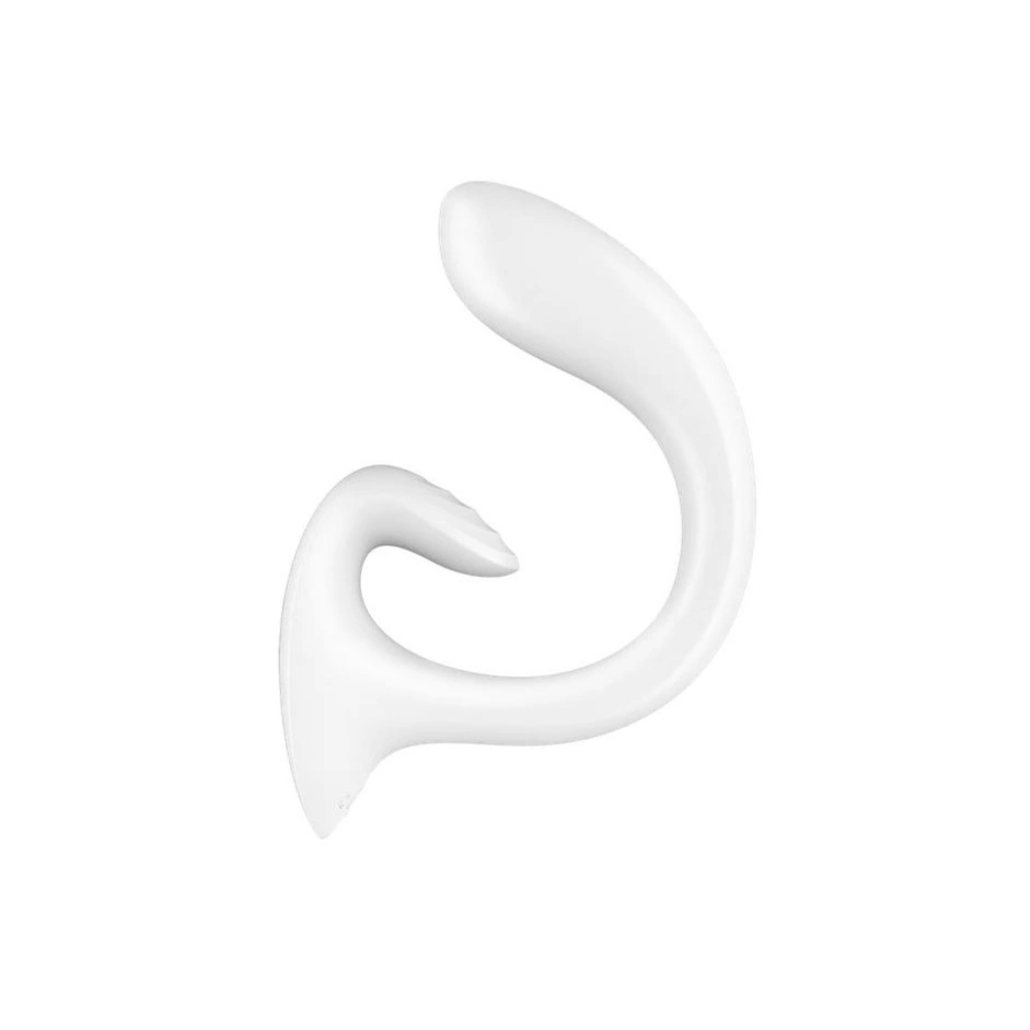 Vibrator Iepuras G for Goddess 1 Satisfyer, 12 Moduri Vibratii, Silicon, USB, Alb, 18.5 cm