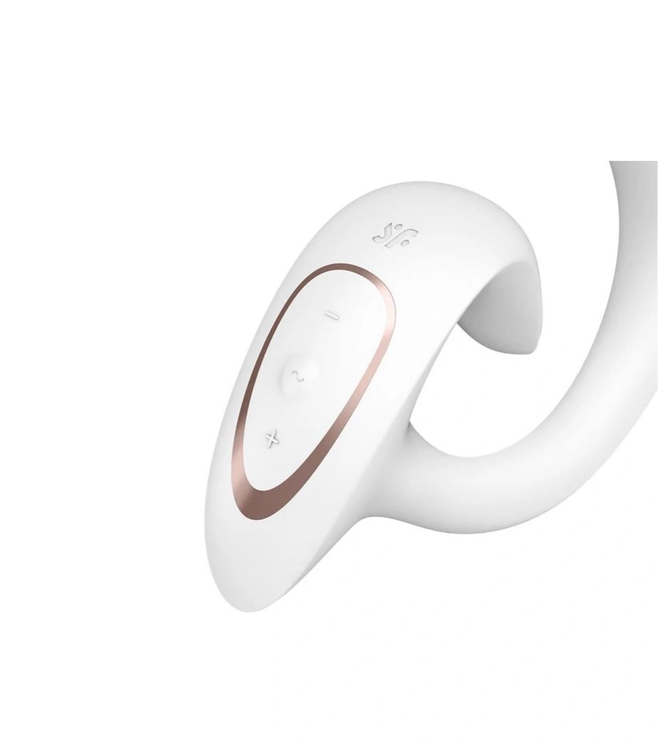 Vibrator Iepuras G for Goddess 1 Satisfyer, 12 Moduri Vibratii, Silicon, USB, Alb, 18.5 cm